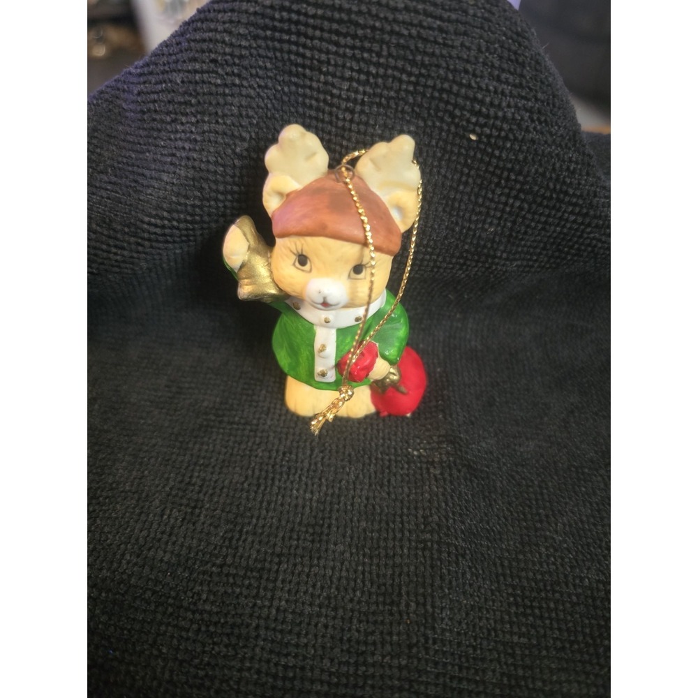 Vintage Happy Bear Christmas‎ Ornaments  Porcelain